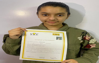 Zarah Gupta of class V bagged International Rank 1 with 100% score in Math Olympiad