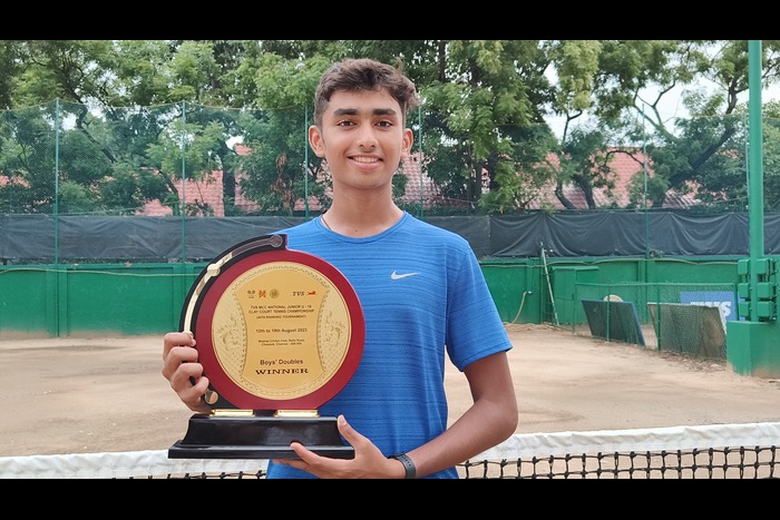 Pratyaksh won the Boys' Doubles category of the TVS MCC National U-18 Clay Court Tennis Championship